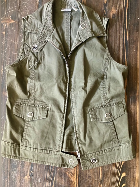 Chico's Jackets & Blazers - Chico's Olive Utility Vest with Snap Pockets Medium